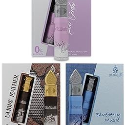 Al-Nuaim Purple Oudh, Umbre Leather & Blueberry Musk Attar - Pack of 3 (6ml Each) | Alcohol Free | Attar Roll On | Luxury Scent-image-28