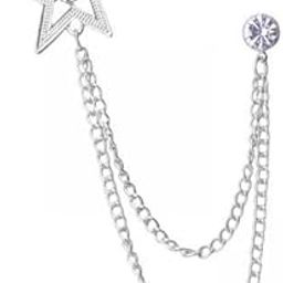 calandis ™ 4xMen's Suit Collar Star Brooch Lapel Pin Durable Badge Tassel Chain Accessory Argent | Pins & Brooches | Fashion Jewelry-picture-13