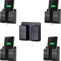Wall Mounted Mobile Holder Storage Case for Remote Wall Mounted Mobile Stand/Multi Purpose Stand with Hole for Phone Charging (Black Pack of 5)-13