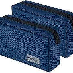 Polyester Gadget Organizer Case Travel Organizer Pouch for Hard Disk/Charger/Cable Tech Kit Organizer (Pack of 2, Blue)-image-98
