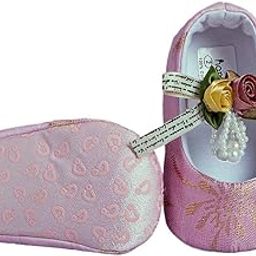 hopscotch Girls Pink Sparkly Floral Applique Booties-picture-35