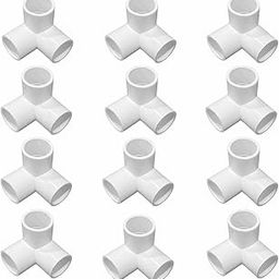 Aitchcy Three way PVC Elbow 20mm | 3 Way elbow for 1/2 Inch Upvc pipe | 3 Way PVC Pipe Joint | Three way Connector for Furnitures & Structures | 3 Way Connectors Heavy duty 20mm (12 Pcs Pack)-123