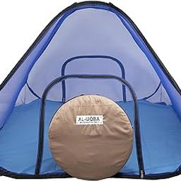 AL-UQBA® Foldable Adults Double Bed (King Size, Queen Size) with Double Side Zip (6.5 x 6.5 f t) Mosquito Net (Blue)-image-49