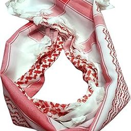 Men's cotton scarf (Red and white)-image-85