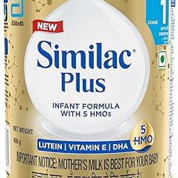 Similac Plus Stage 1 Infant Formula, Up to 6 Months, 400g Tin, with HMO, Supports Baby's Immunity and Brain Development, Powder-13