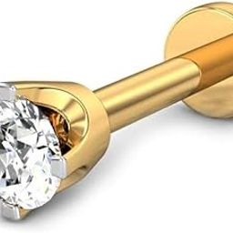 92.5 Silver Gold Plated Real Single Diamond Nose Pins For Women-picture-15