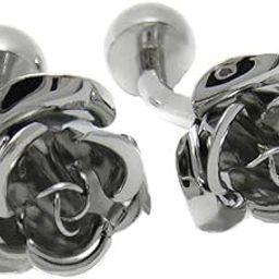 Antique Silver Brass Rose Flower Cufflinks French Shirt Men Party Jewelry | Mens Jewelry | Cufflinks-image-67