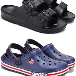 Lightweight,Classic Slider || Sandals with Clogs for Men-Combo(2)-3115-3014-picture-2