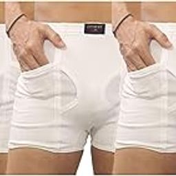 Men White Cotton Pocket Trunks Underwear 3 Pcs Combo-picture-20