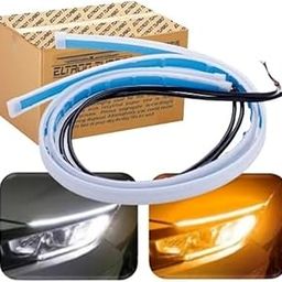 Eltron Turbo ELT5487UTRE DC Power Sequential Flow Universal Waterproof Ultra-Fine 60cm DRL | Daytime Running Light | Flexible | Soft | Tube Car LED Strip | White and Yellow Color (Pack Of 2)-7