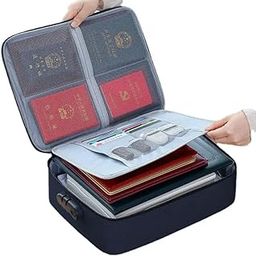 ConvertKitchen Document Bag with Lock File Storage Organizer Bag Waterproof Safe Pouch Bag for Home Office Travel-image-56