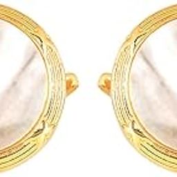 Natural Mother of Pearl Stone (Semi-precious) Cufflinks for Men-image-77