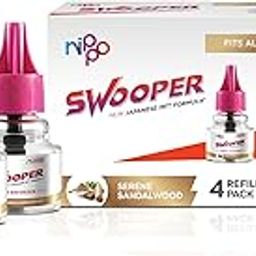 Nippo Swooper Liquid Vaporizer I Mosquito Repellent Pack of 4 (45ml each) with 2 AAA Batteries Free I Sandalwood Fragrance I Japanese MFT Formula I Kills Dengue, Malaria & Chikungunya Mosquitoes-37