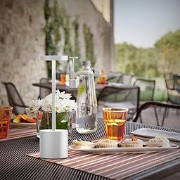 Lexton Creative Desk Lamps Rechargeable Portable Restaurant Led Table Lamp Cordless Luxury Modern Romantic Dinner Light Led Table Lamp (Pack of 1, White)-image-13