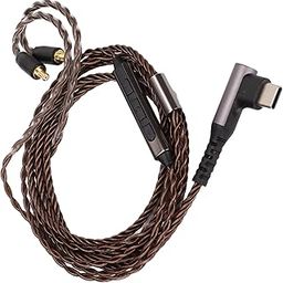 EXCLUZO Replace Headphone Wire, A2DC Earphone Upgrade Cable Low Noise HiFi Ear Hanging Design Wire Control TYPE C for LS300 for CKS1100 for ATH-21