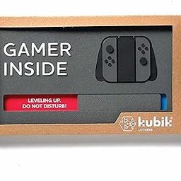 Kubik Letters Game Room Sign, Switch Edition Do Not Disturb Privacy Sign for Man Cave or Video Game Room Decor Size 8.9" x 5.1" with Slider for Dual Messages Modern Video Game Styles Wording-10