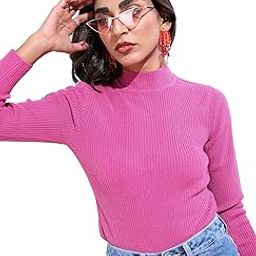 Acrylic Womens Full Sleeve Slim Fit Sweater KHSW000014 Pink M-image-33