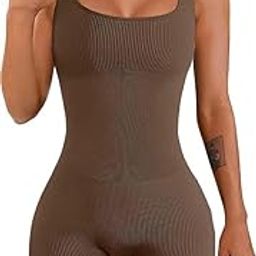 Women's Seamless Jumpsuit – Square Neck One-Piece Sleeveless Full Body Bodycon Bodysuit with Contouring Fit, Lifting Design, Supportive Activewear for Yoga, Workout & Athleisure Wear-picture-47