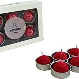 Goyoham | Pack of 6, Premium Floating Scented Candles | Tea Rose Fragrance | Red Color | Home Decor and Gifting-image-18