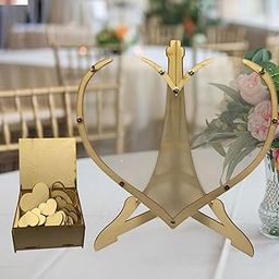 Heart Drop Box Wooden Frame Sign Party Indoor Wedding Guest Book Replacement with 80 Hearts Guest Books & Pens-9