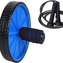 Effingo Double Wheel AB Roller with multiple Combination/Strength Training Equipment for Core Workout for Home & Gym ( Multicolor ) (AB Wheel with Skipping Rope)-14