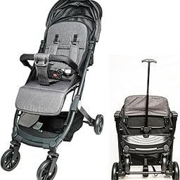 ANGELS & MICE, Urban Glide Baby Stroller/Pram. Auto Fold Stylish Newborn Baby Stroller| Pram with One Click Fold | Trolley pull along | Travel Friendly | Cabin Trolley for 0-4 Years for Boy & Girl | (GREY)-12