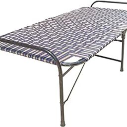 Nattnak Folding Bed for Sleeping Size 36 X 72 Inch A1 Niwar Space Saving Design Heavy Duty Round Metal Frame Portable Multipurpose Lightweight Multicolor-23