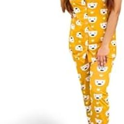 Women's Panda and Floral Print Night Suit, Sleepwear Set-image-2