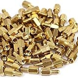 KTM Healthcare® M3x5mm+6mm Female Male Threaded Brass Hex Standoff Spacer 100pcs-image-40