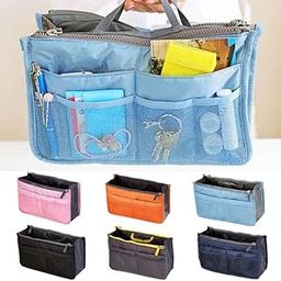 SHAKTISM Travel Makeup Bag Organiser with 13 Compartments, Premium Polyester, Handbag and Electronics Storage - Random Colour Dispatch - 1Pc-image-29