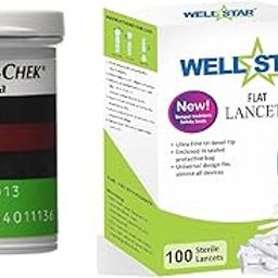 Wellstar FLAT Glucometer Lancets�(100) with PERFORMA 50 Test Strips-21