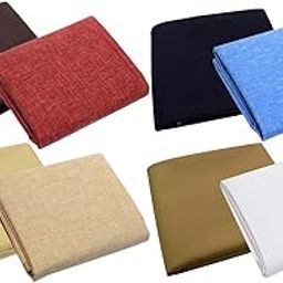 Men's Poly Cotton Unstitched Shirt & Trouser Fabric Combo Set (Multi Color; Free Size)-image-72