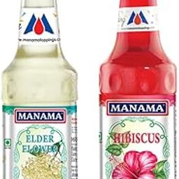 Manama Hibiscus Syrup and Elder Flower Syrup, 750ML Each, Mixer for Mocktails, Cocktails, Drinks, Juices, Beverages, Pack of 2-image-77