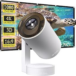 GR Deals Mini Portable Projector, Smart Projector Bluetooth 1080p Supports 4K HD Android 13 Projector Mini Portable Projector Android Smart WiFi Movie Projector. (BLC 1000) White.-13