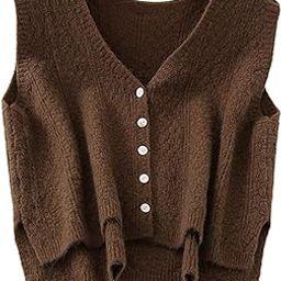 ™ Women Sweater Vest Breathable V Neck Casual Fashion Jumpers Sleeveless Gilet Dark Khaki | Coats & Jackets | Womens Clothing-image-82