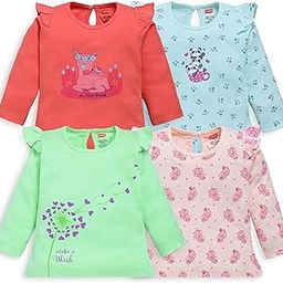 Baby Girls 100% Cotton Full Sleeve Girls Top Pack of 4-image-32