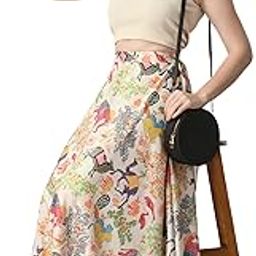 Printed Full Long Flared Skirt for Women/Girls/Ladies-picture-34