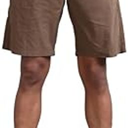 Men's Regular Fit Cotton Peached Poplin Casual Shorts | Solid Plain Design with 3 Pockets & Inside Belt Elasticated Waistband-image-55