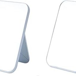 YELONA Desktop Makeup Mirror,Foldable Mirror Simple Portable Princess Mirror Square Mirror Small Mirror with Stand for Women - (Turquoise-Pack of 2, Framed,Square, Tabletop Mounting)-3