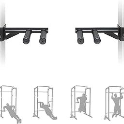 SYL Fitness Dip Bar Attachments for 2" x 2" or 3" x 3" Power Rack - Narrow & Wide Dips Double Handles (Patent Pending) (For 3" x 3" Rack)-image-15