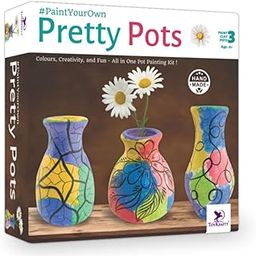 TOYKRAFTT Paint Your Own Art Kits for Kids 8 to 12 Year Old, Pot Painting Kit, Gifts for Girls Boys - Pretty Pots-12