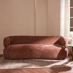 Duex Furniture Boucle Fabric 3 Seater Sofa for Living Room | Modern Compact Couch | Three Seater Comfortable Upholstery Seating Sofa Set for Home, Office & Apartment | Leg Assembly Required | Rose Red-image-76