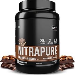 QNT Nitrapure, Blend of Whey Isolate & Concentrate | 1kg, Choco Badam | Enriched with Ashwagandha, Ginseng & Tribulus | Best Whey Protein for Muscle Gain | 28g Protein, 3g Creatine (per scoop)-image-11