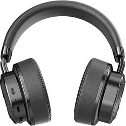 Salpido Luxe Wave NB02 On - Ear Wireless Bluetooth Headphones with ANC, Bluetooth 5.4, 50H Playtime, Surround Stereo Sound, 3.5mm Wired Jack Support, Design for Work, Travel and Music, (Black)-picture-17