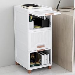 JD FRESH 3 Tier Foldable Organizer for Clothes/Modular Kitchen Storage Rack/Multipurpose Almirah for Bedroom/Wardrobe for Cloth/Space Saving Closet for Living Room/Stackable Cabinet for Home(White)-30