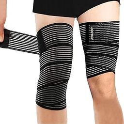 EULANT Knee Support Bandage/Calf Support Strap/Thigh Supports/Ankle Support Compression Wrap 1 Pair for Sports, 180cm Length & High Elastic-image-42