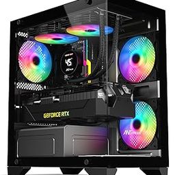 Ant Value Tempered_Glass CV200 Mid-Tower Computer Case/Gaming Cabinet - Black | Support M-ATX, M-ITX | Pre-Installed 3 Static RGB Fans-20