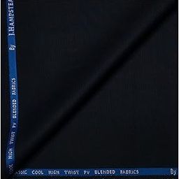 J HAMPSTEAD POLY VISCOSE BLENDED NAVY BLUE SELF DESIGN UNSTITCHED SUIT FABRIC- 3 MTS / VV6936-picture-4