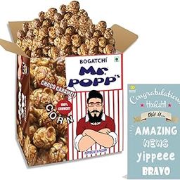 BOGATCHI Mr.POPP's Dark Chocolate Popcorn, 100% Crunchy HandCrafted Gourmet Popcorn Snacks | NO Microwave needed | Best Movie / TV Time Snack, Perfect Congratulations Gift , 375g + FREE Congratulations Greeting Card-image-73