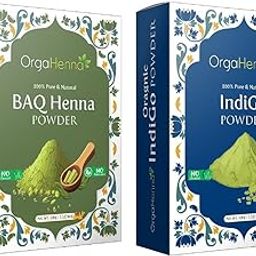 Orgahenna BAQ Henna & Indigo Powder Hair Pack Combo | 100g Each | 100% Pure & Natural | Body Art Quality | Herbal Hair Dye | Chemical-Free | Natural Black Hair Color | For Men & Women-image-49